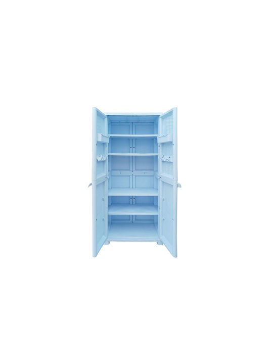 Двукрилен Гардероб Rattan Пластмасов с 4 Рафтове 70x44x173см