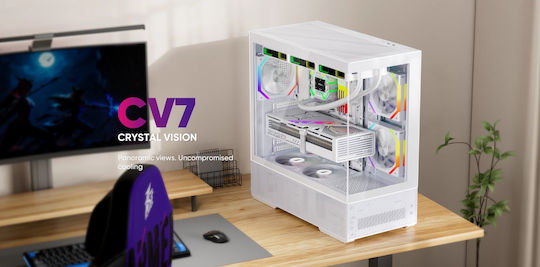 1STPLAYER CV7-BK-2FAR-2FH7R-1FH7 Gaming Midi Tower Κουτί Υπολογιστή με Πλαϊνό Παράθυρο Μαύρο