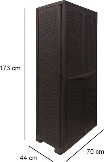 Dulap Dublu-Foi Petra Din Plastic 70x44x173 Cm Maro Dulap Dublu-Foi Petra Din Plastic 70x44x173 Cm Maro