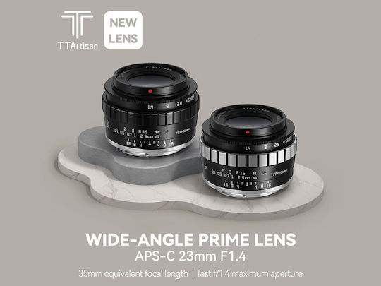 TTArtisan Crop Φωτογραφικός Φακός 23mm F/1.4 για Micro Four Thirds (MFT) Mount Ασημί