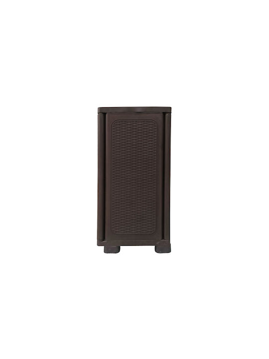Single-Leaf Cabinet Commodore Three Plastic with 2 Shelves Suitable for Small Spaces 35x44x91 cm