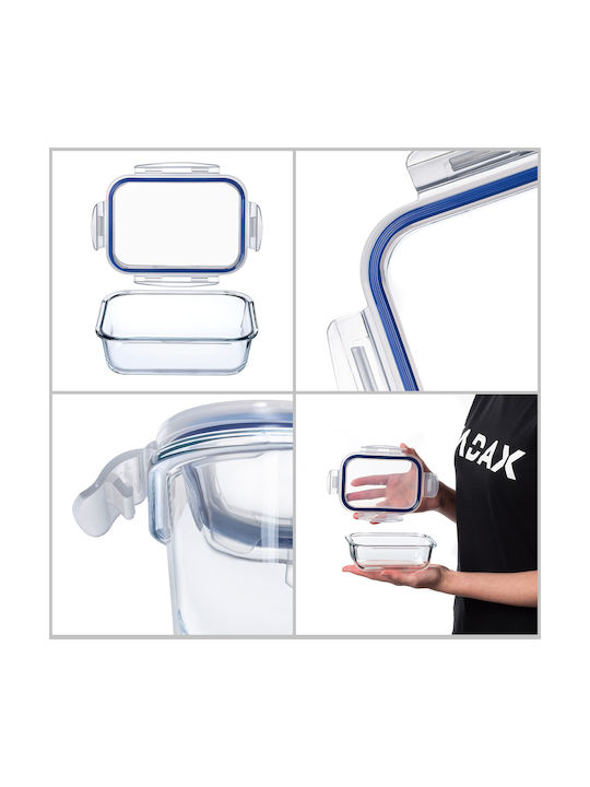 Kadax Set Cutii De Prânz Din Sticlă Transparente 4 Bucăți