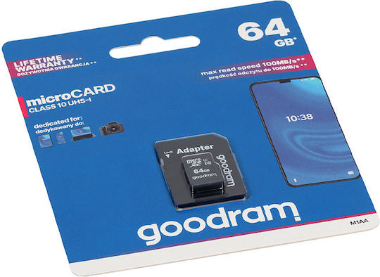 GoodRAM 64GB U1 UHS-I 100MB/s με αντάπτορα