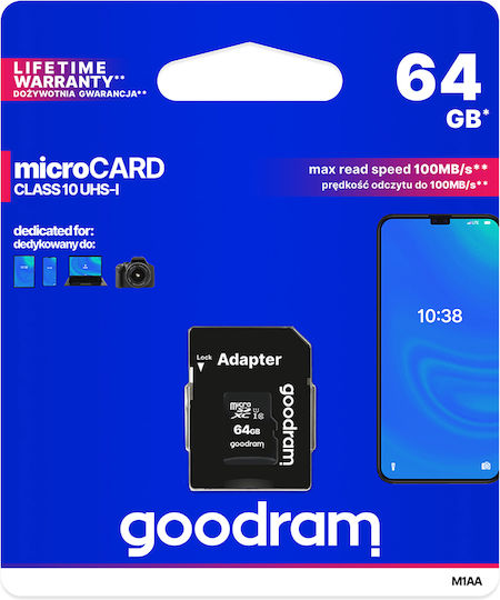 GoodRAM 64GB U1 UHS-I 100MB/s με αντάπτορα