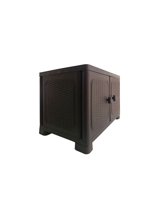 Doppelflügeliger Außenschrank Petra Case Kunststoff mit 1 Regal Für kleine Räume 70x44x54cm