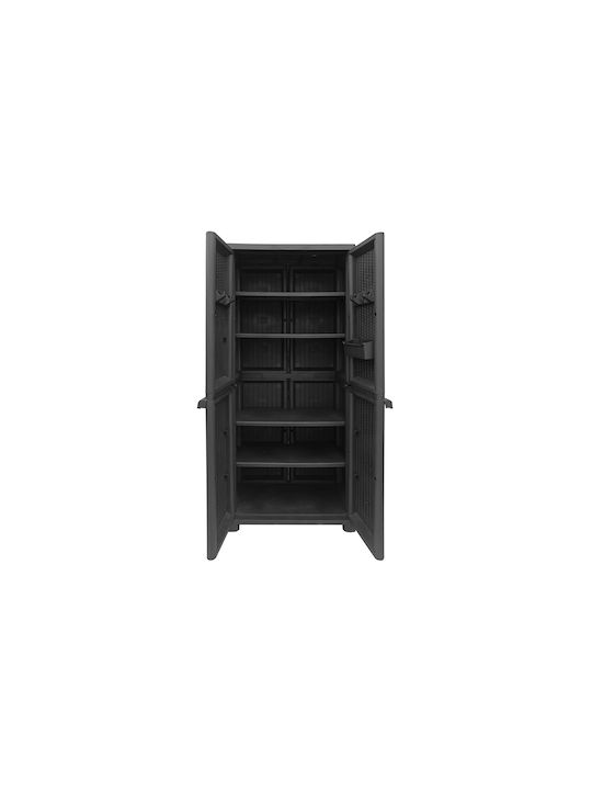 Double-Leaf Cabinet Petra Plastic with 4 Shelves 70x44x173 cm