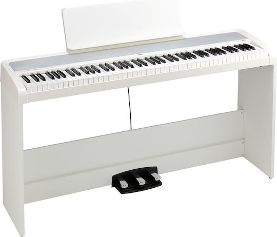 Korg Electric Stage Piano B2 & 3 Pedal Set with 88 Weighted Keys Built-in Speakers and Headphone Connection White