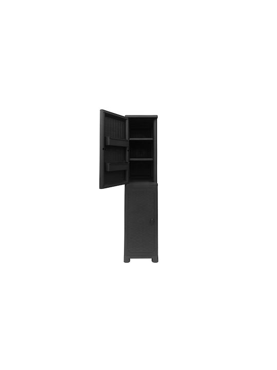 Single-Leaf Plastic Cabinet with 5 Shelves 35x44x173.5 cm