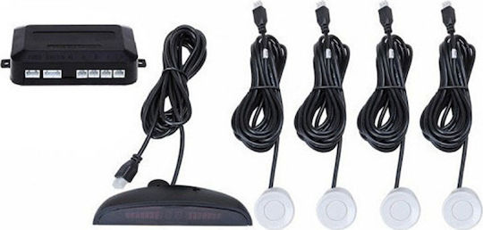 Car Parking System with Screen and 4 Sensors in White Color