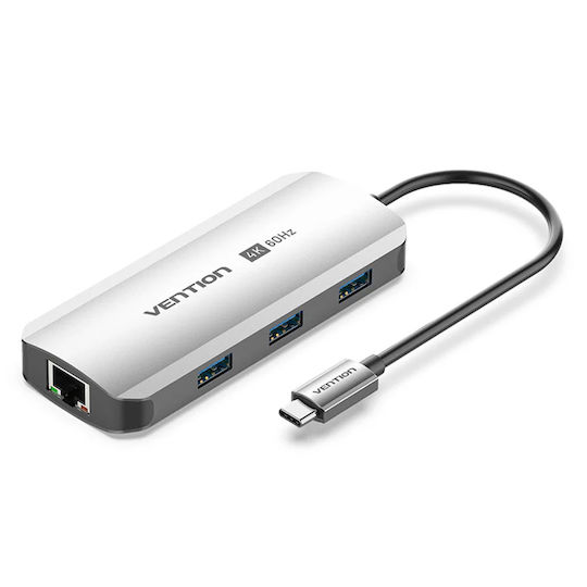 Vention USB-C Docking Station with HDMI 4K PD Gray (TOFHB)