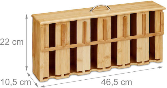 Relaxdays Caseta Pentru Ceai Cu Capac Din Lemn Maro 22x10.5x46.5cm