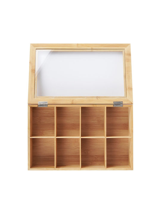 Excellent Houseware Wooden Tea Box with Lid 20x6.5x32cm