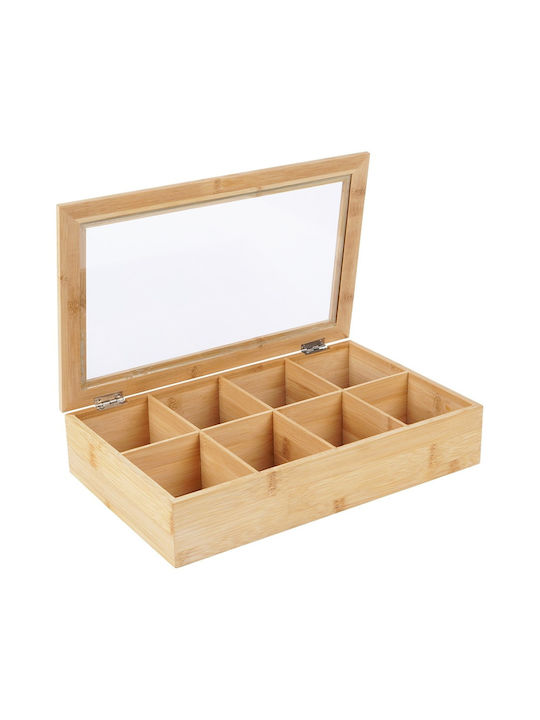 Excellent Houseware Wooden Tea Box with Lid 20x6.5x32cm