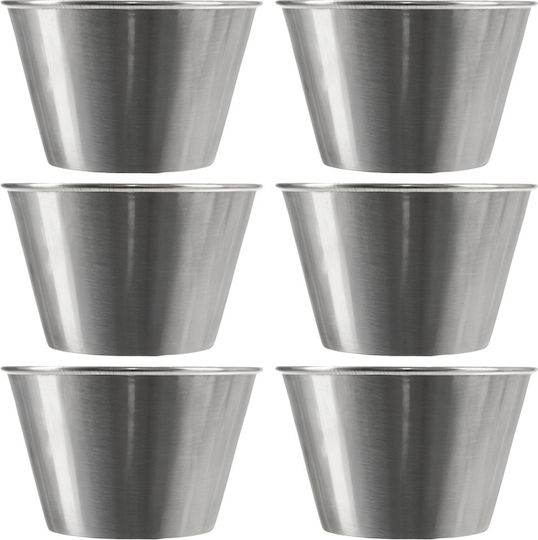 Orion Serving Bowls for Dip Round Inox Gray with Diameter 9.5cm 6 Pieces