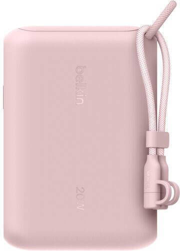 Belkin BoostCharge Power Bank 10K with Display 10000mAh 20W με 2 Θύρες USB-C Ροζ