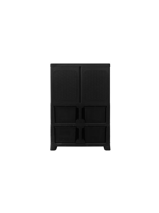 Δίφυλλη Ντουλάπα Πλαστική με 2 Ράφια 70x44x102εκ.
