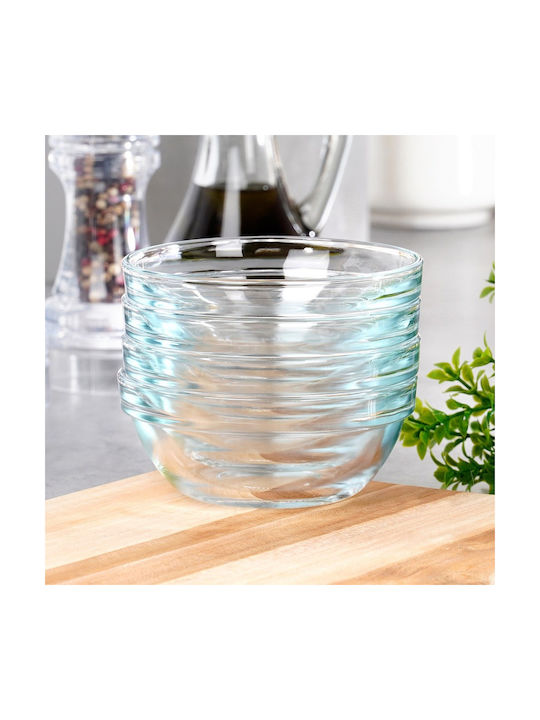 Excellent Houseware Servierschalen Eiscreme Rund Glas Transparent mit Durchmesser 10,5cm 4 Stück
