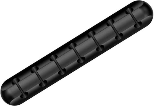 Cable Organizer Flippy Cable Clips Double Adhesive Fixing Silicone 7 Slots Black