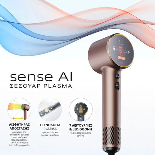 IQ SENSE AI Ionic Επαγγελματικό Πιστολάκι Μαλλιών με Φυσούνα 1600W