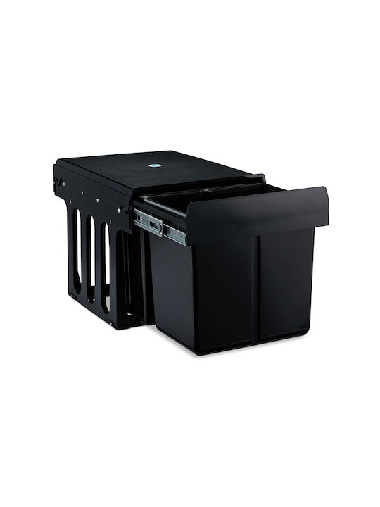 Relaxdays Coș De Gunoi Pentru Dulap Plastic Negru 15lt