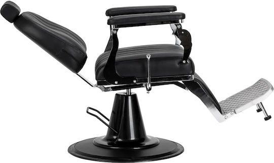 Barber Equipment Καρέκλα Κουρείου Μαύρη με Ρυθμιζόμενο Ύψος και Υδραυλική Ανύψωση