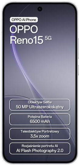 Oppo Reno15 5G Dual SIM (8/512GB) Alb Aurora