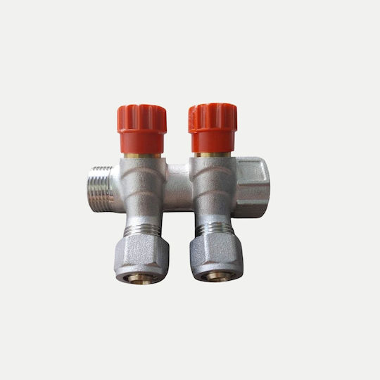 Manifold-Collector Pipe 3/4" Brass 3 Outlets Set Raccord Ø16