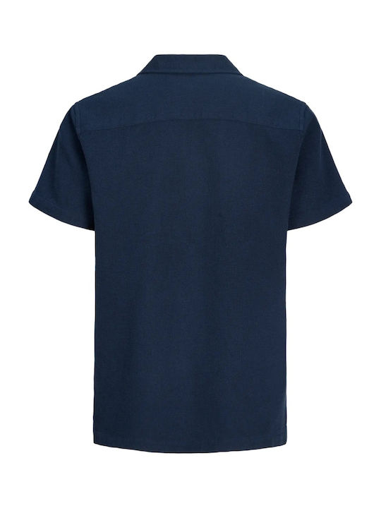Kids Plain Short-Sleeved Navy Blue Shirt Resort