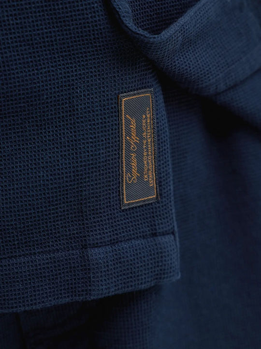 Kids Plain Short-Sleeved Navy Blue Shirt Resort