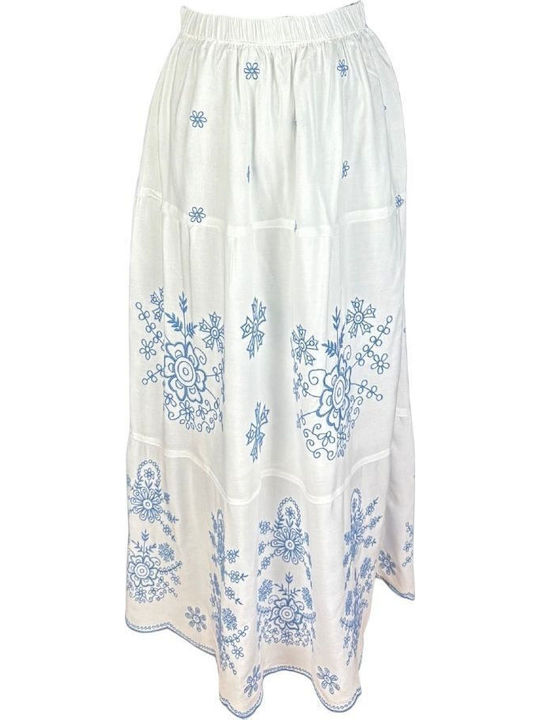 Damenröcke Floral Weiß/Navy Blau