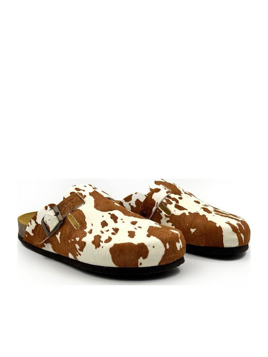 Анатомични Кожени Дамски Пантофи Animal Print Cuero