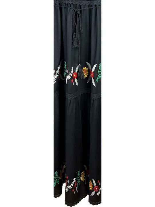 Sommer Maxi Damenkleid Schwarz