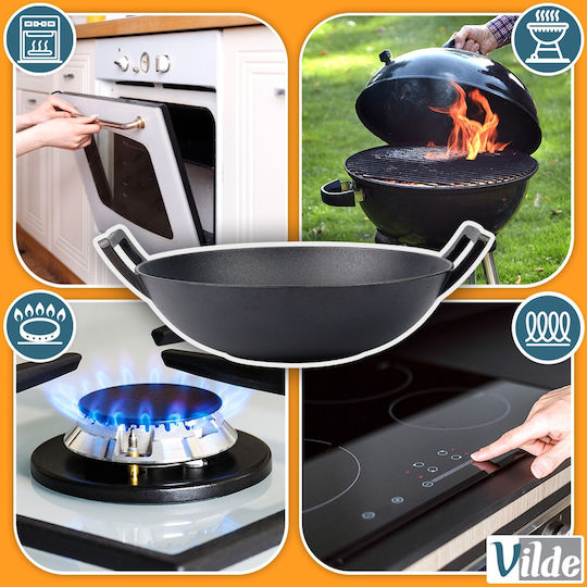 Vilde Cast Line Wok aus Gusseisen mit Keramik-Innenbeschichtung 36cm