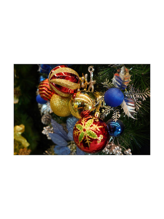 Set 24 Ornamente De Crăciun Pentru Brad Alista Home Glob Tip Roșu Aurit 7 Cm Diametru Plastic Sclipici Finisaj Cutie 16 Cm Lungime X 36 Cm Înălțime X 16 Cm Adâncime
