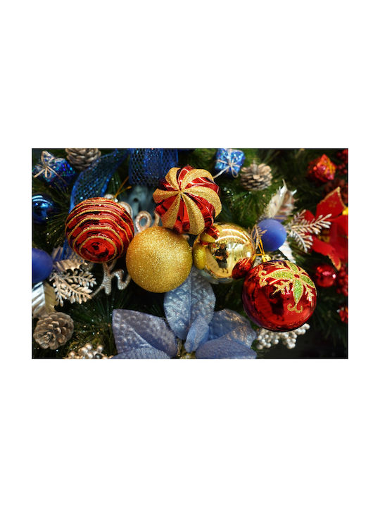 Set 24 Ornamente De Crăciun Pentru Brad Alista Home Glob Tip Roșu Aurit 7 Cm Diametru Plastic Sclipici Finisaj Cutie 16 Cm Lungime X 36 Cm Înălțime X 16 Cm Adâncime