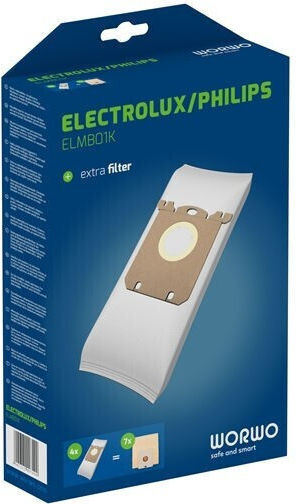 Worwo Σακούλες Σκούπας 4τμχ Συμβατή με Σκούπα Electrolux / Philips