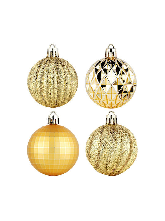 Non-breakable Golden Christmas Tree Baubles 5 Cm 24 Pcs