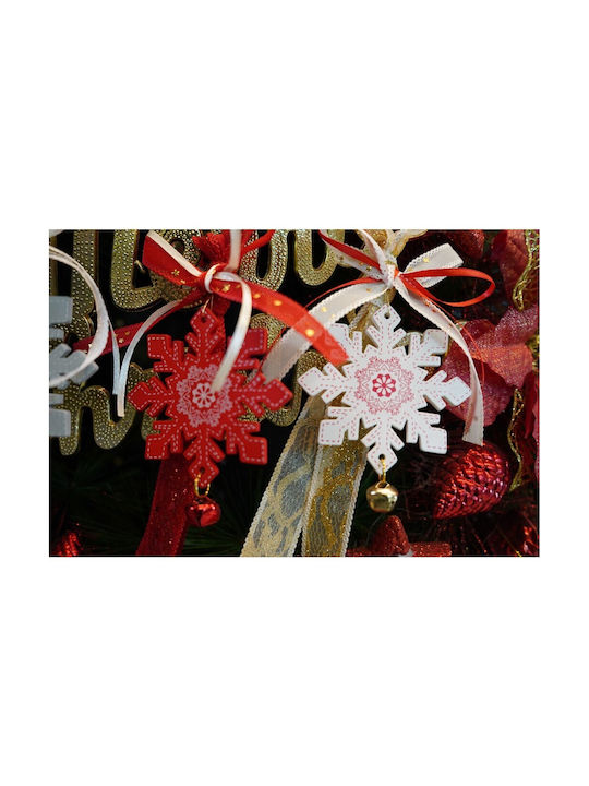 Ornament De Crăciun Pentru Brad Fulgi De Zăpadă Alb Din Lemn 25 Cm Alista Home