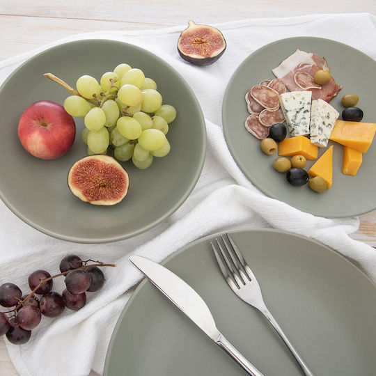 Orion Ceramic Green Dessert Serving Plate with Diameter 27cm