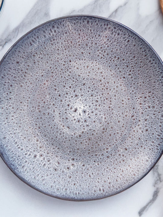 Orion Shallow Ceramic Serving Plate Purple with Diameter 27cm