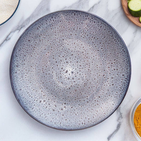 Orion Shallow Ceramic Serving Plate Purple with Diameter 27cm