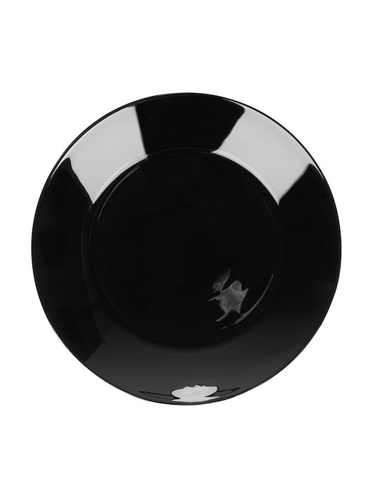 Vilde Servierplatte Untiefe Glas Schwarz 25,5cm 6 Stücke