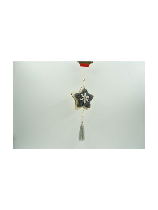 Ornament Stea Pentru Brad De Crăciun Alista Home Negru Din Lemn Textil 25 Cm