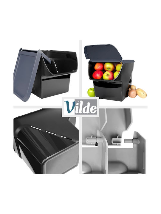 Vilde Set of 3 General Use Boxes with Gray Plastic Lid 3x26x34cm