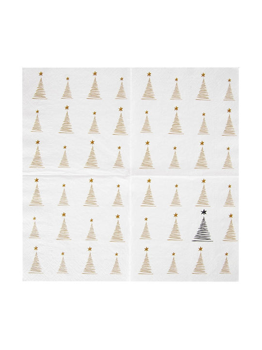 Orion Set Christmas Napkins Trees 33x33cm 20 Pieces
