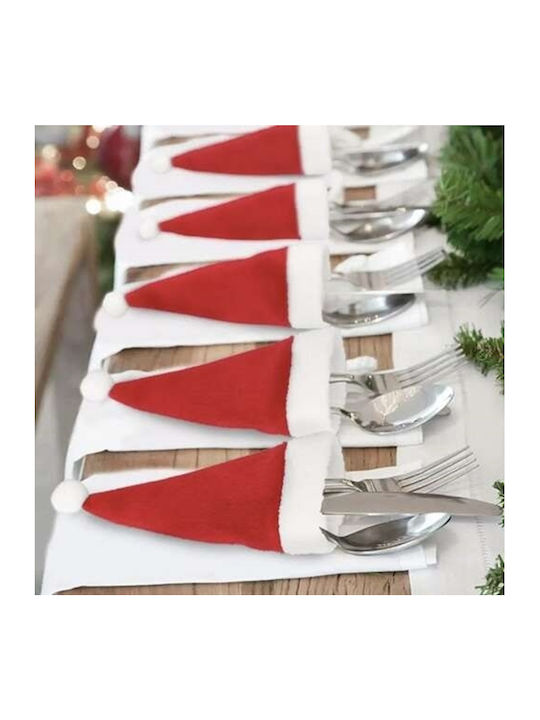Set Fete Pentru Masa De Crăciun Suport Pentru Tacâmuri Moș Crăciun 12x6cm 12 Bucăți