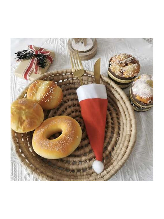 Set Fete Pentru Masa De Crăciun Suport Pentru Tacâmuri Moș Crăciun 12x6cm 12 Bucăți