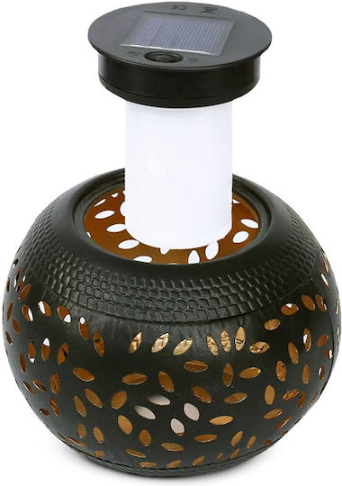 Lampă Solară Decorativă Efect Flacără 12 Leduri 15 Cm Metal Iluminat Ambiental Exterior Grădină