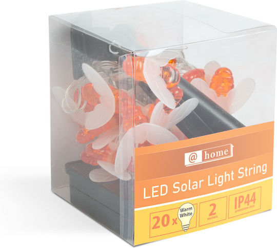Instalație Led Solară 2.3m 20 Leduri Alb Cald Decor Albină Iluminat Grădină Exterior Ip44 Fără Fir