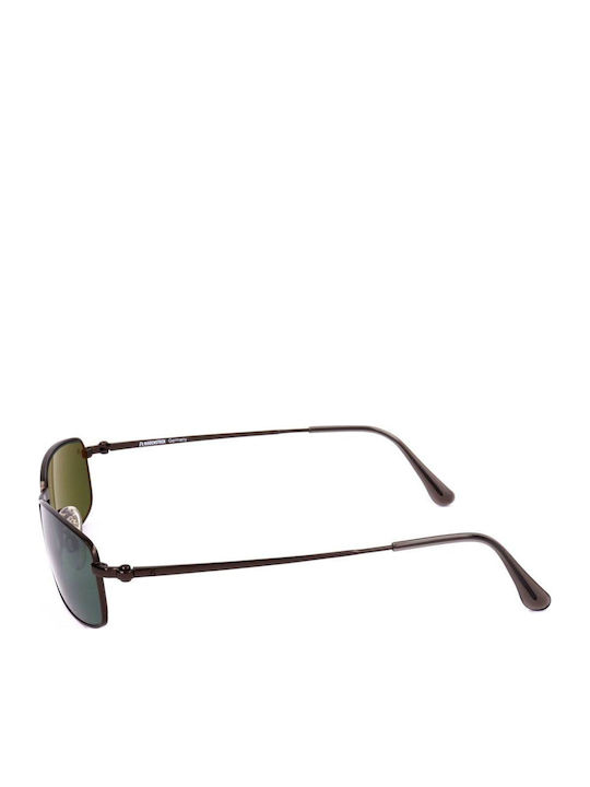 Unisex Sunglasses With Gray Frame And Green Lens